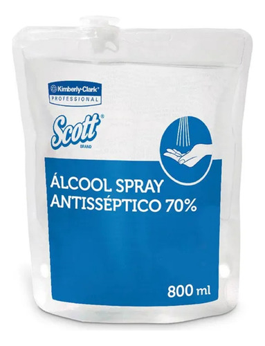 Álcool Spray Antisséptico Scott Bactericida Refil C/ 800ml