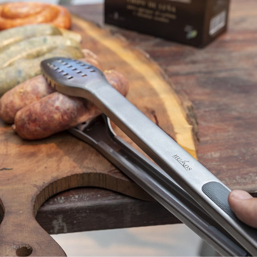 Imagen 6 de 10 de Set Herramientas Asado Humos X3 Pz Pinza Cuchillo Tenedor