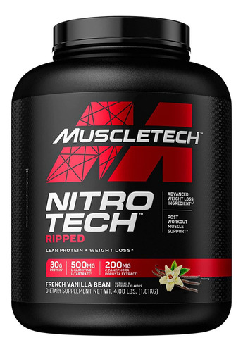 Proteina Muscletech Nitrotech Ripped 4 Libras (1.81kg) Sabor Vainilla