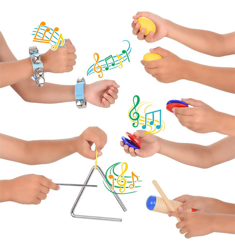Juego De 16 Instrumentos Musicales Para Niños Pequeños