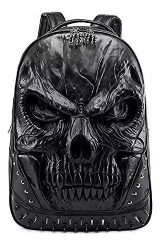 Mochila Impermeable Tridimensional De Moda De Calavera. [u]