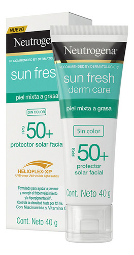 Protector Solar Facial Sin Color Neutrogena Sun Fresh 40g