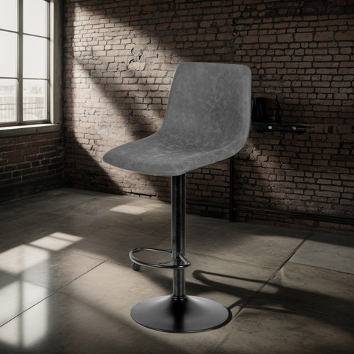 Silla De Bar Con Respaldo Taburete Giratorio Minimalista Color Gris Talla N/A