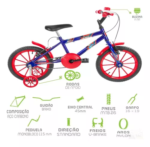 Bicicletinha Infantil Criança Menino Com Rodinhas E Buzina | Parcelamento  sem juros