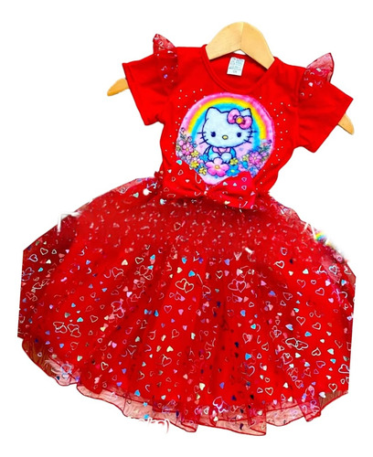 Vestido Casual De Hello Kitty De Moda Para Niñas