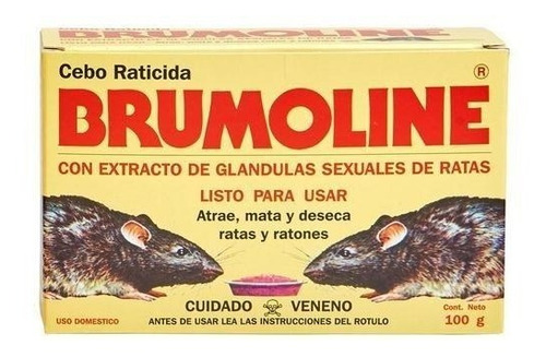 Raticida Brumoline Veneno Roedores Lauchas/ratas Caja×100g 