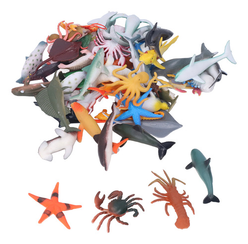 Minifiguras De Animales, 48 Unidades, Juguetes Marinos, De P