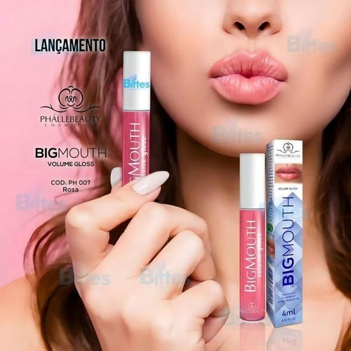 Kit 2 Uni Gloss Aumenta Volume Labios Big Mouth Rosa/incolor