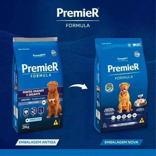 Ração Premier Super premium porte grande e gigante sabor frango de 20 kg