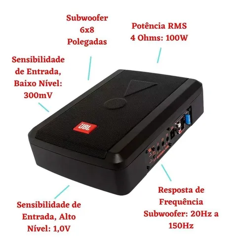Caixa Amplificada Slim Jbl Sw68a-ms Subwoofer 6x8'' 100w Rms Caixa Amplificada Slim Jbl Sw68a-ms Subwoofer 6x8'' 100w Rms