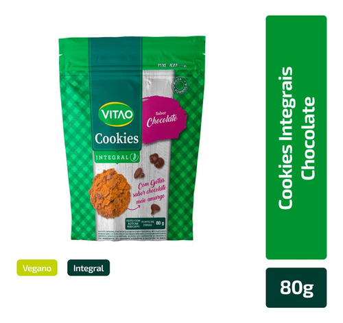 Cookies Integrais Com Gotas De Chocolate - (80g) - Vitao