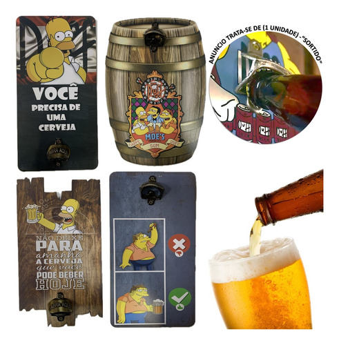 Abridor De Garrafa Cerveja De Parede Dos Simpsons Em Mdf Cor Sortida