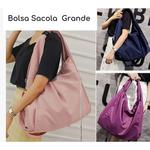 Bolsa Feminina Sacola Transversal Grande Viagem Trabalho Cor Bord