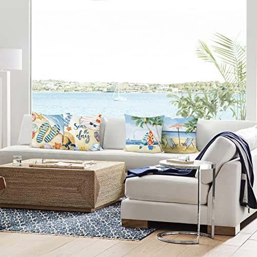 T Bonhause Fundas De Almohada De Playa De Verano, 18 X 18,