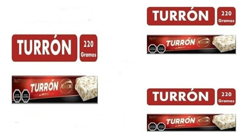 Turrón De Maní Pack, 3 Barras Grandes De Turrón, 220gr