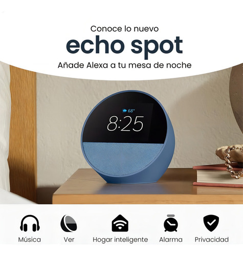 Amazon Echo Spot Última Generación 2024 Alexa Color Azul