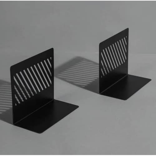 1 Par De Soportes De Libros Metálicos Pesados Geométr...