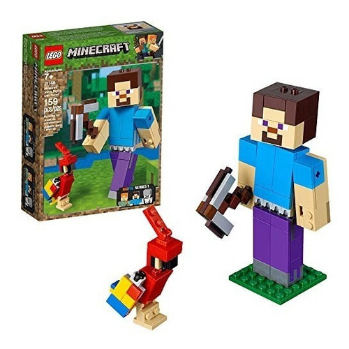 Lego Minecraft Steve Bigfig Con El Loro 21148 Kit Construcc