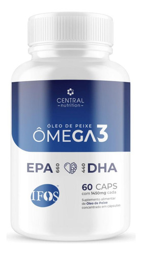 Ômega 3 660epa 440dha 1450mg 60 Caps  Central Nutrition Sabor Natural