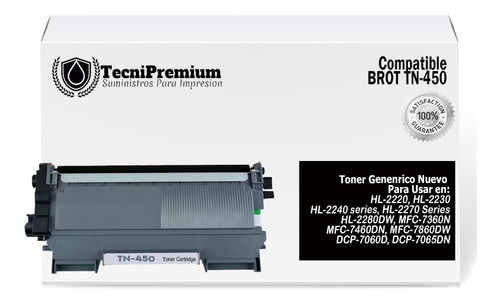 Toner Tn-450 Generico| Imp Brothe Hl-2240d Mfc-7365dn 7460dn