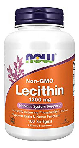 Lecithin 1200 Mg 100 Cápsulas Blandas Now