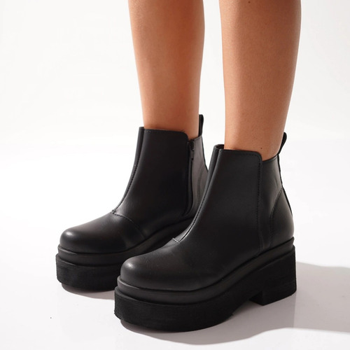 Botas De Mujer Cuero Eco Calabria Plataforma Araquina