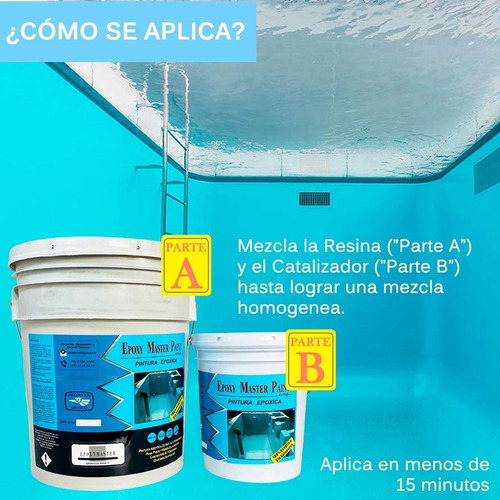 Imagen 6 de 10 de Pintura Para Alberca 20 Kgs Para 100 M2