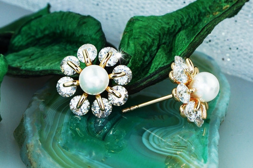Imagen 5 de 9 de Pendientes Aretes Broqueles Oro 18k Dama Mujer Elegante Lujo