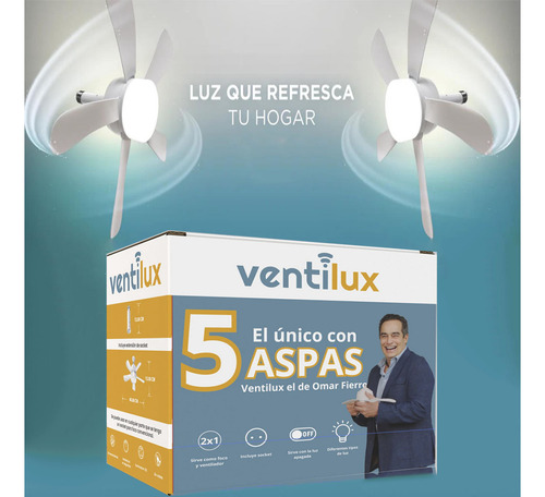 Kit 2 Lamparas Ventilador Ventilux Con Control Remoto