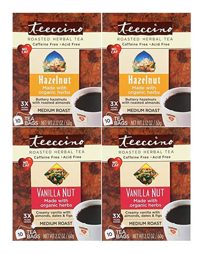 Teeccino Achicoria Tostada Infusión, Variety Pack (vainilla