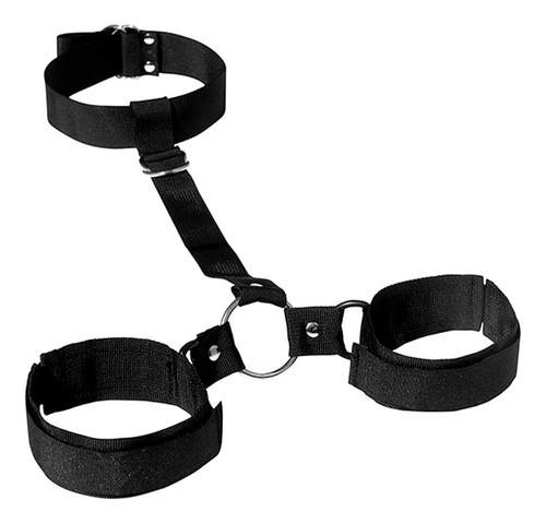 Algema Mão Pescoço Dominação Prender Cama Bdsm Unissex Preto