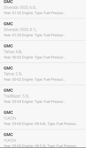 Regulador De Gasolina Trailblazer Silverado Express Tahoe H2