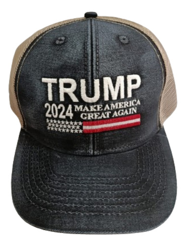 Bone Og Alto Padrão - Make America Great Again Trump 2024 Preto Único (ajustável)