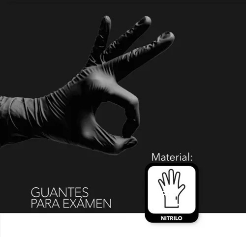 Guantes Nitrilo Negro Uniseal Talla Ch S