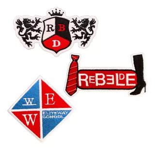 Pack Parches Bordado Rbd Rebelde Escudo Eliteway Corbata