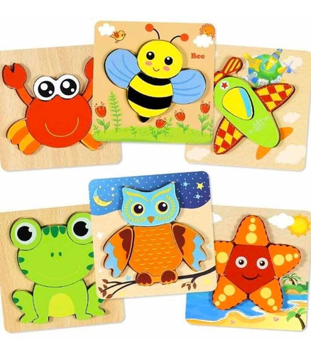 Puzzle Niños Rompecabezas Colores Y Diseños Surtidos Niños