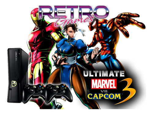 Xbox360 250gb Retrogames Ultimate Marvel Vs Capcom 3 Rtrmx