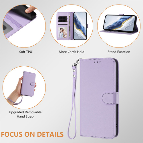 Funda Para Teléfono Motorola Edge, Funda De Piel Tipo Cartera Y Tarjetero, Color Morado Pt188
