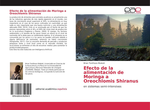 Libro: Efecto De La Alimentación De Moringa A Oreochlomis Sh