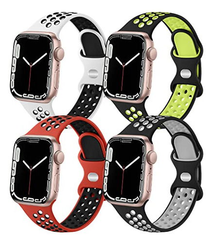 Amzpas Bandas De Silicona Para Apple Watch Serie 7 Banda 41m