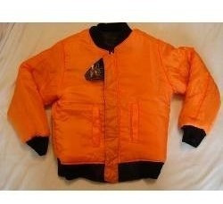 Chaqueta De Piloto Color Negra Reversible Anaranjado Aviador