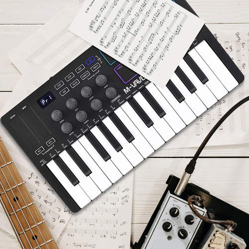 Teclado Usb Portátil M-vave De 25 Teclas Con Control Midi