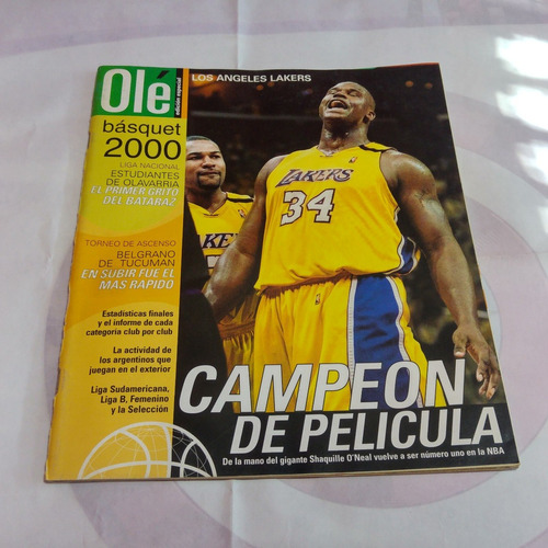 Revista Ole Basket 2000 Lakers Campeon Estudiantes Olavarria