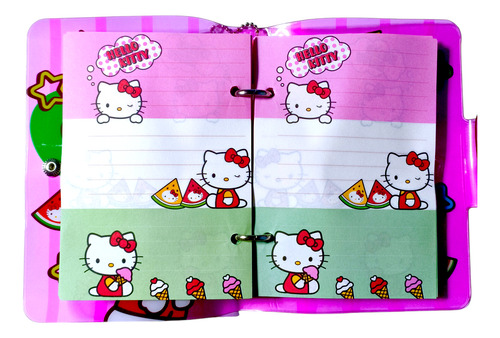 Libreta De Notas Hello Kitty, Con Hojas Decoradas