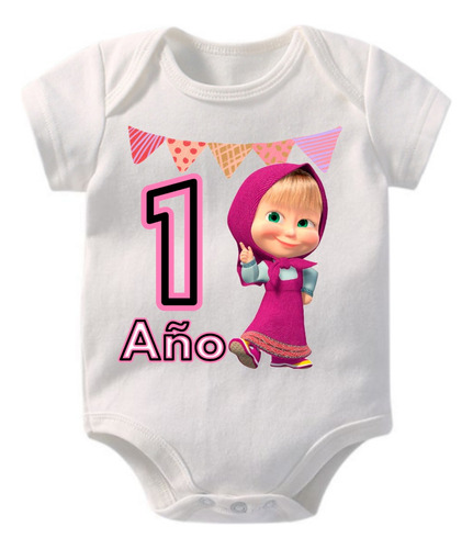 Body Bebe Cumpleaños, Masha, Personalizado Con Nombre