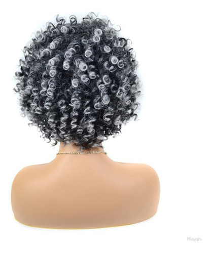 Peluca Afro Rizada Corta Pelo Esponjoso Hombre Cosplay Moda