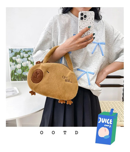 Lindo Bolso De Bolso De Capybara Kapibala Plush Capybara