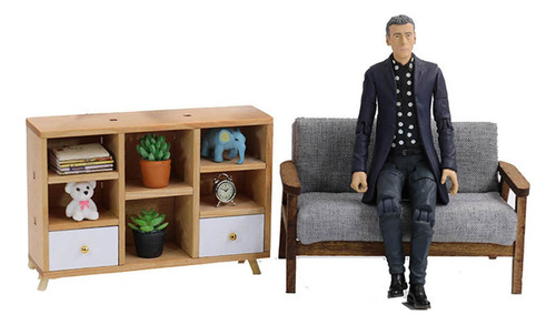 2 Muebles De Madera Para Casa De Muñecas, 1:12 Mini Muebles