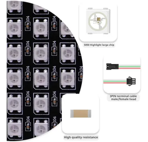 Modulo Matriz Led Flexible Rgb 8x8 Ws2812b 5050 Panel Cinta