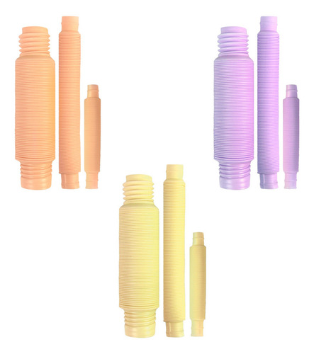 9 Pop Tubes Tubo Fidget Juguete Antiestres Sensorial Color 2